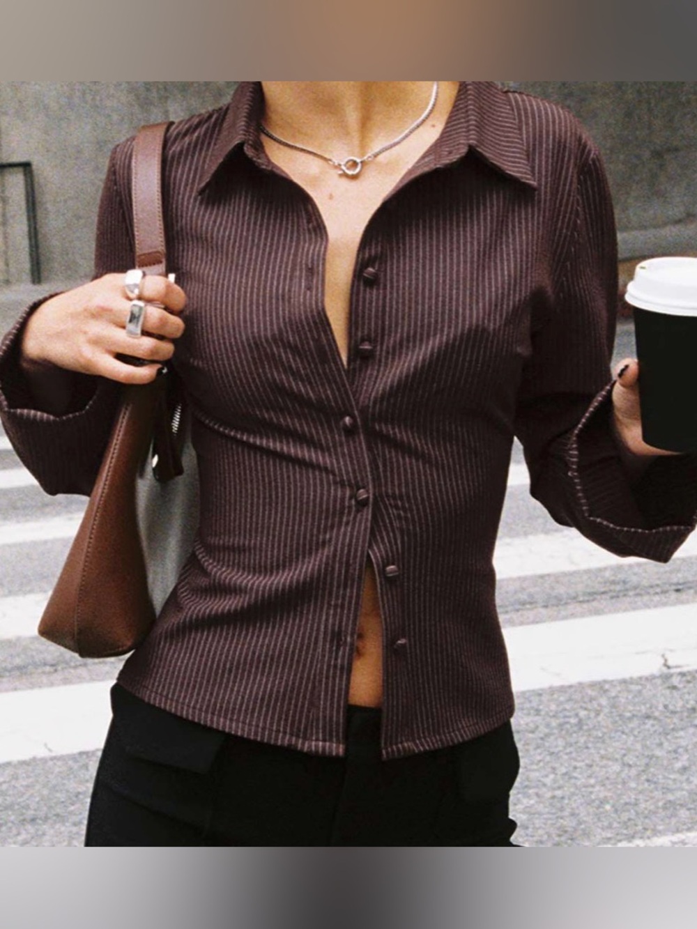 Princess Polly Anni Pinstripe Button Up Shirt